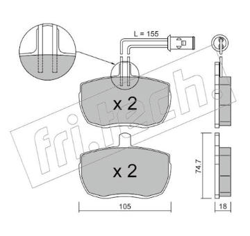 Sada brzdových destiček, kotoučová brzda fri.tech. 018.1