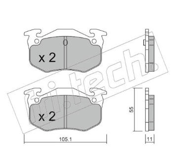 Sada brzdových destiček, kotoučová brzda fri.tech. 040.0