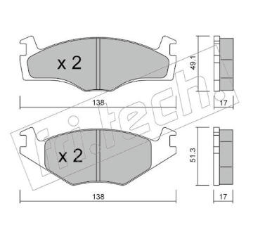 Sada brzdových destiček, kotoučová brzda fri.tech. 047.2