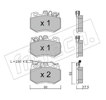 Sada brzdových destiček, kotoučová brzda fri.tech. 051.1