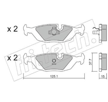 Sada brzdových destiček, kotoučová brzda fri.tech. 072.0