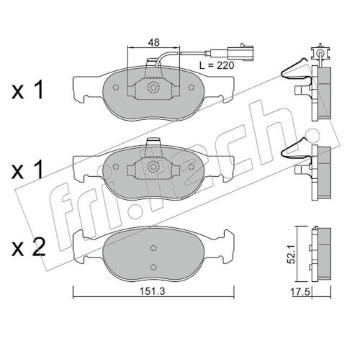 Sada brzdových destiček, kotoučová brzda fri.tech. 081.0