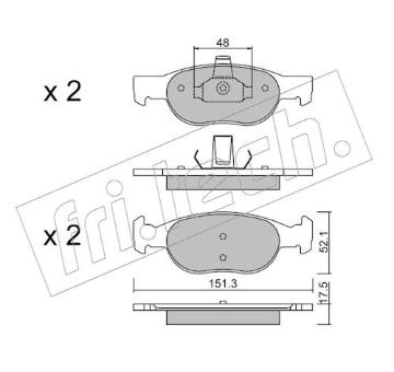 Sada brzdových destiček, kotoučová brzda fri.tech. 081.2