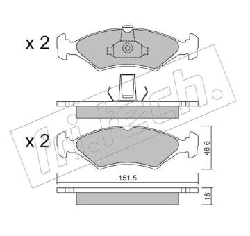 Sada brzdových destiček, kotoučová brzda fri.tech. 095.0