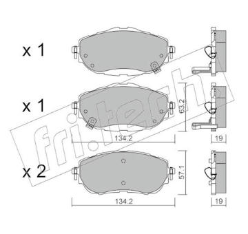 Sada brzdových destiček, kotoučová brzda fri.tech. 1014.0