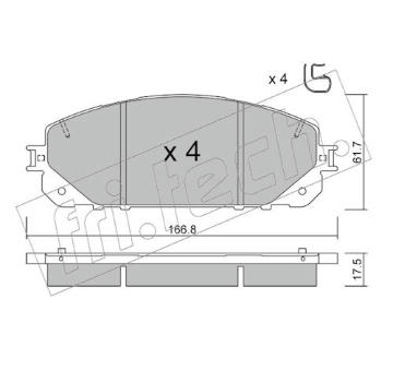 Sada brzdových destiček, kotoučová brzda fri.tech. 1016.0