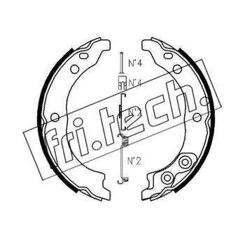 Sada brzdových čelistí, parkovací brzda fri.tech. 1034.113K