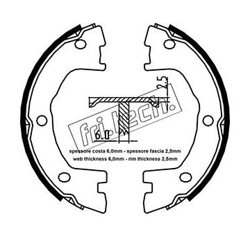 Sada brzdových čelistí, parkovací brzda fri.tech. 1034.120