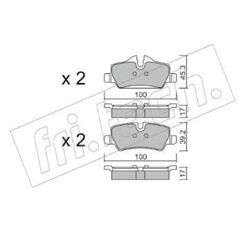 Sada brzdových destiček, kotoučová brzda fri.tech. 1038.0