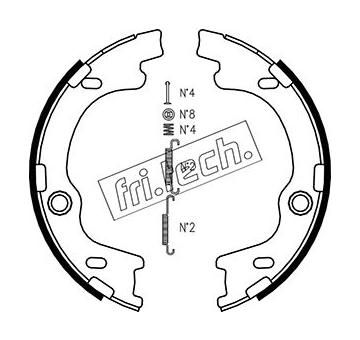 Sada brzdových čelistí, parkovací brzda fri.tech. 1046.221K