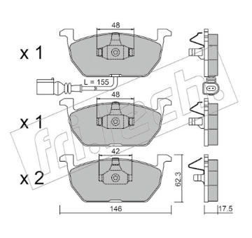 Sada brzdových destiček, kotoučová brzda fri.tech. 1052.0