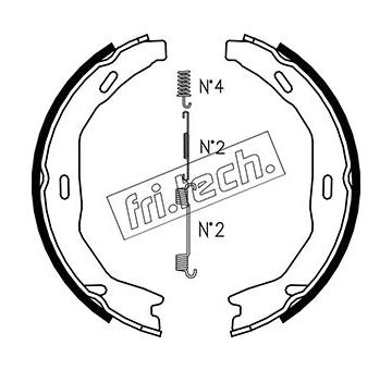 Sada brzdových čelistí, parkovací brzda fri.tech. 1052.132K