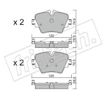 Sada brzdových destiček, kotoučová brzda fri.tech. 1061.0