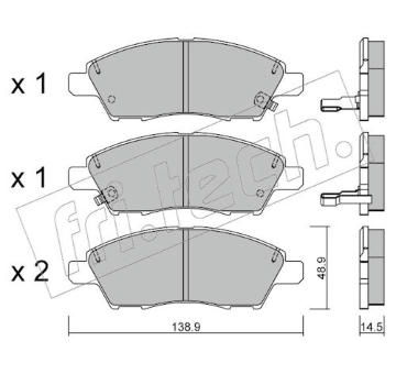 Sada brzdových destiček, kotoučová brzda fri.tech. 1079.0