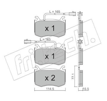 Sada brzdových destiček, kotoučová brzda fri.tech. 1099.0