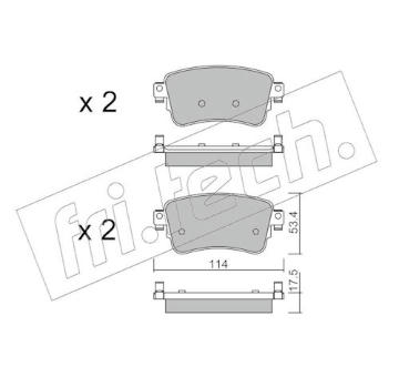 Sada brzdových destiček, kotoučová brzda fri.tech. 1108.0