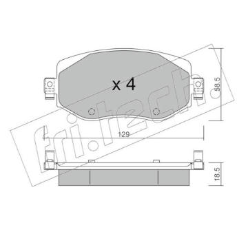 Sada brzdových destiček, kotoučová brzda fri.tech. 1110.0