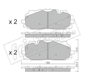 Sada brzdových destiček, kotoučová brzda fri.tech. 1128.0