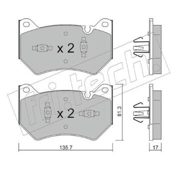 Sada brzdových destiček, kotoučová brzda fri.tech. 1170.1