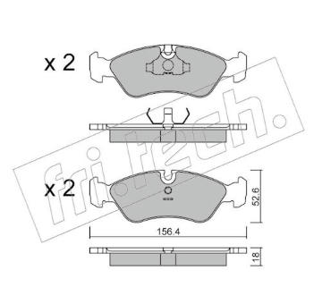 Sada brzdových destiček, kotoučová brzda fri.tech. 119.0