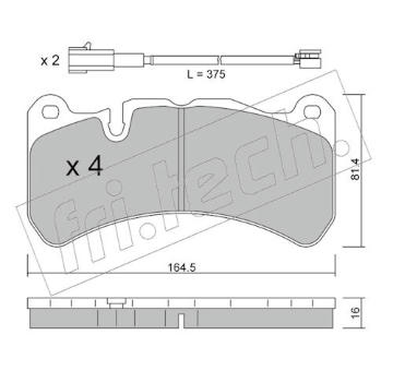Sada brzdových destiček, kotoučová brzda fri.tech. 1201.1