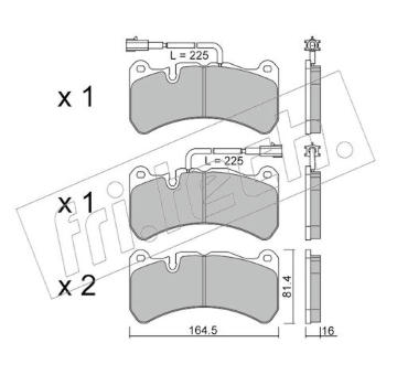 Sada brzdových destiček, kotoučová brzda fri.tech. 1201.2