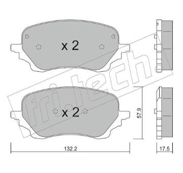 Sada brzdových destiček, kotoučová brzda fri.tech. 1247.0