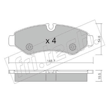 Sada brzdových destiček, kotoučová brzda fri.tech. 1275.0
