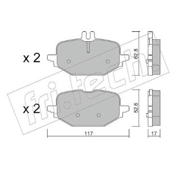 Sada brzdových destiček, kotoučová brzda fri.tech. 1359.1