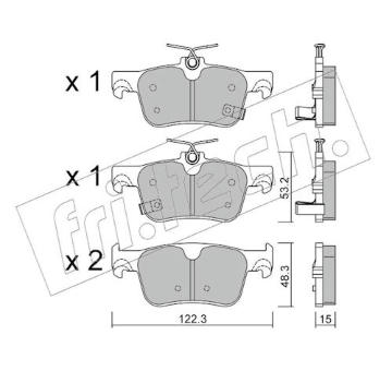 Sada brzdových destiček, kotoučová brzda fri.tech. 1363.0