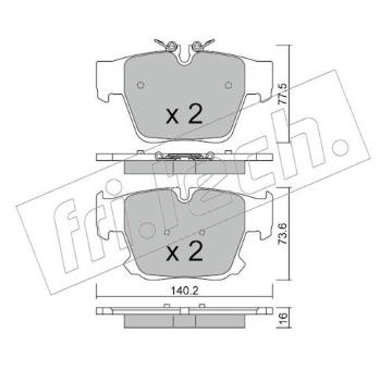 Sada brzdových destiček, kotoučová brzda fri.tech. 1387.0