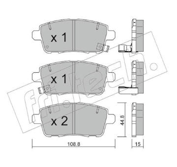 Sada brzdových destiček, kotoučová brzda fri.tech. 1400.0
