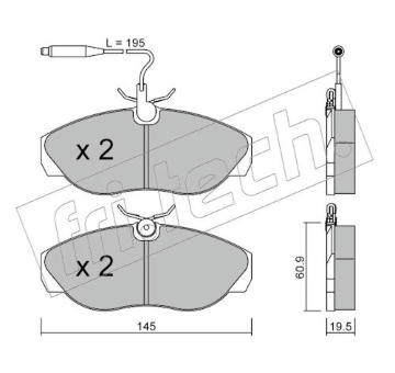 Sada brzdových destiček, kotoučová brzda fri.tech. 157.0