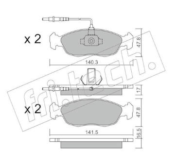 Sada brzdových destiček, kotoučová brzda fri.tech. 159.0