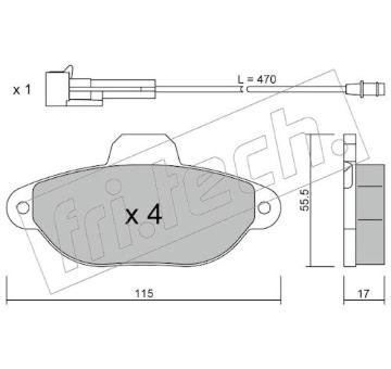 Sada brzdových destiček, kotoučová brzda fri.tech. 162.0
