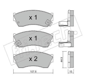 Sada brzdových destiček, kotoučová brzda fri.tech. 171.0