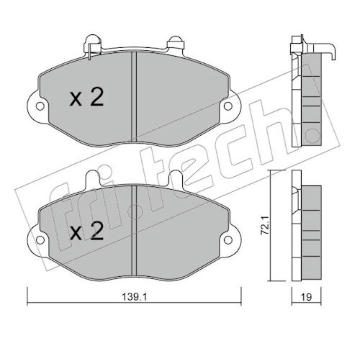 Sada brzdových destiček, kotoučová brzda fri.tech. 202.1