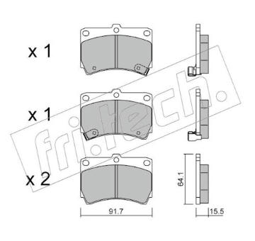 Sada brzdových destiček, kotoučová brzda fri.tech. 203.0