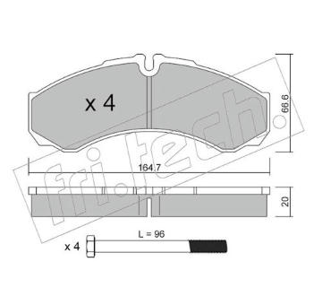 Sada brzdových destiček, kotoučová brzda fri.tech. 221.0