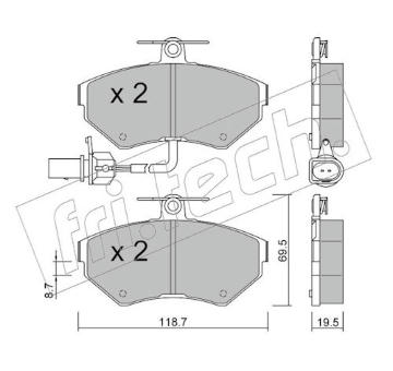 Sada brzdových destiček, kotoučová brzda fri.tech. 224.2