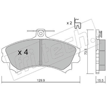 Sada brzdových destiček, kotoučová brzda fri.tech. 225.0