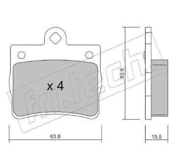 Sada brzdových destiček, kotoučová brzda fri.tech. 264.0