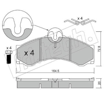 Sada brzdových destiček, kotoučová brzda fri.tech. 271.0