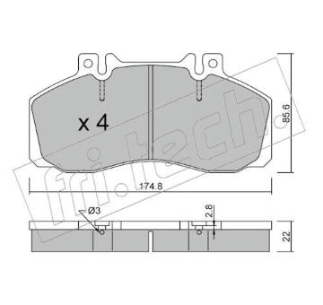 Sada brzdových destiček, kotoučová brzda fri.tech. 276.0