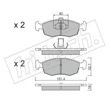 Sada brzdových destiček, kotoučová brzda fri.tech. 283.3