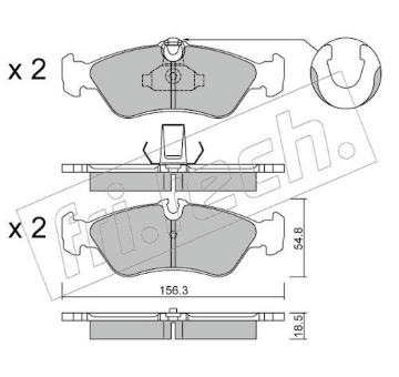 Sada brzdových destiček, kotoučová brzda fri.tech. 320.1