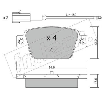 Sada brzdových destiček, kotoučová brzda fri.tech. 332.1