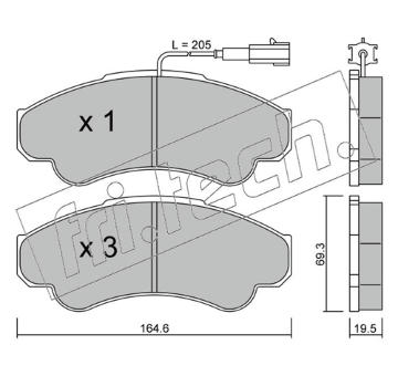 Sada brzdových destiček, kotoučová brzda fri.tech. 335.0