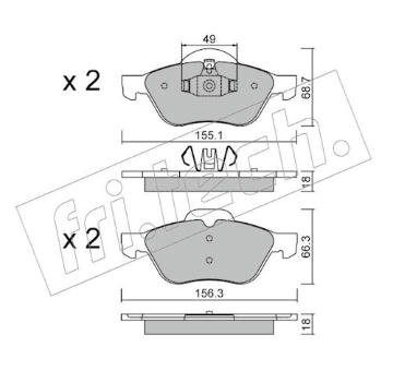 Sada brzdových destiček, kotoučová brzda fri.tech. 344.1