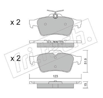 Sada brzdových destiček, kotoučová brzda fri.tech. 346.3